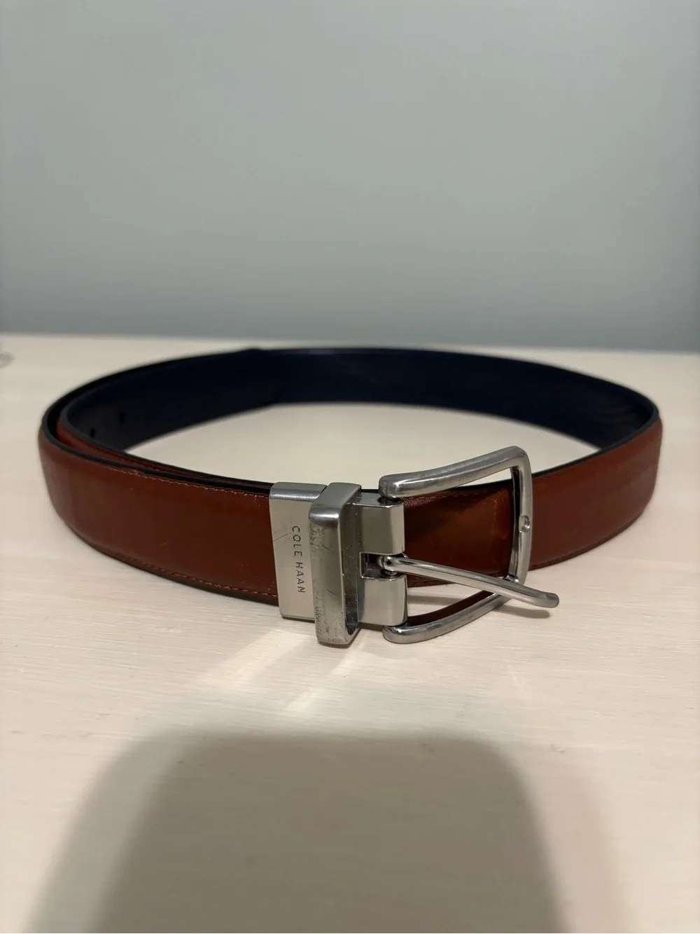 Cole Haan Reversible Belt Brown Navy Size 32 80